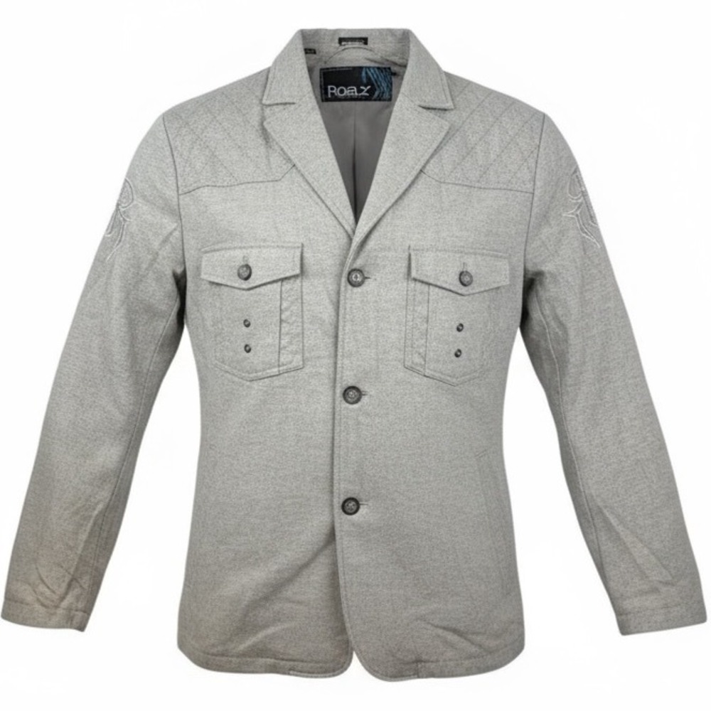 Roar Men's XXL Gray Wool Blend Blazer Jacket Embroidered‎ Western Style 2X